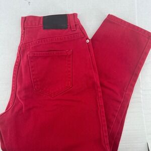 Vtg Red Denim Jeans Women's Size 14 Petite Faded Glory Jeans Co Straight Leg 14P